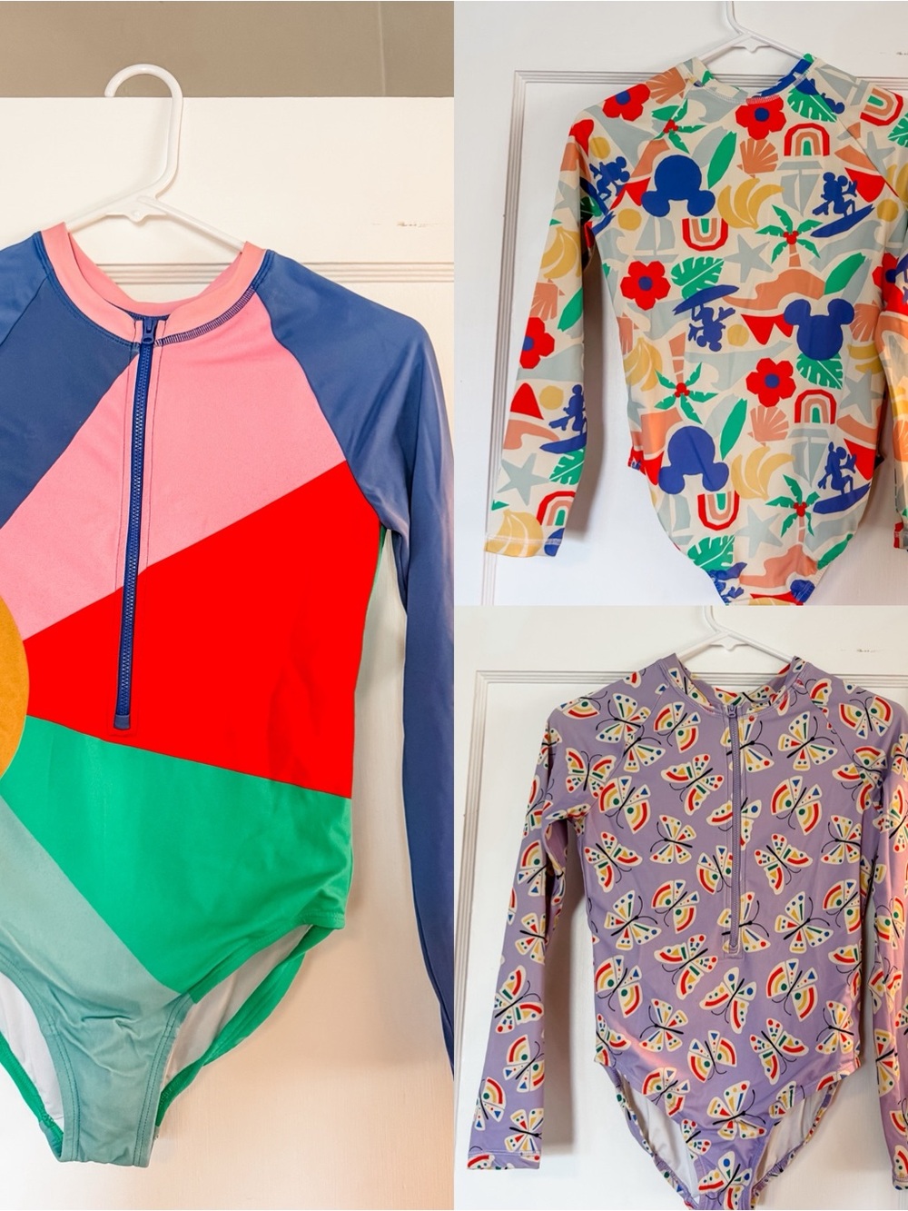 Set of 3 Hannah Andersson Kids Long-Sleeve Rashguard Swimsuits - Multicolored